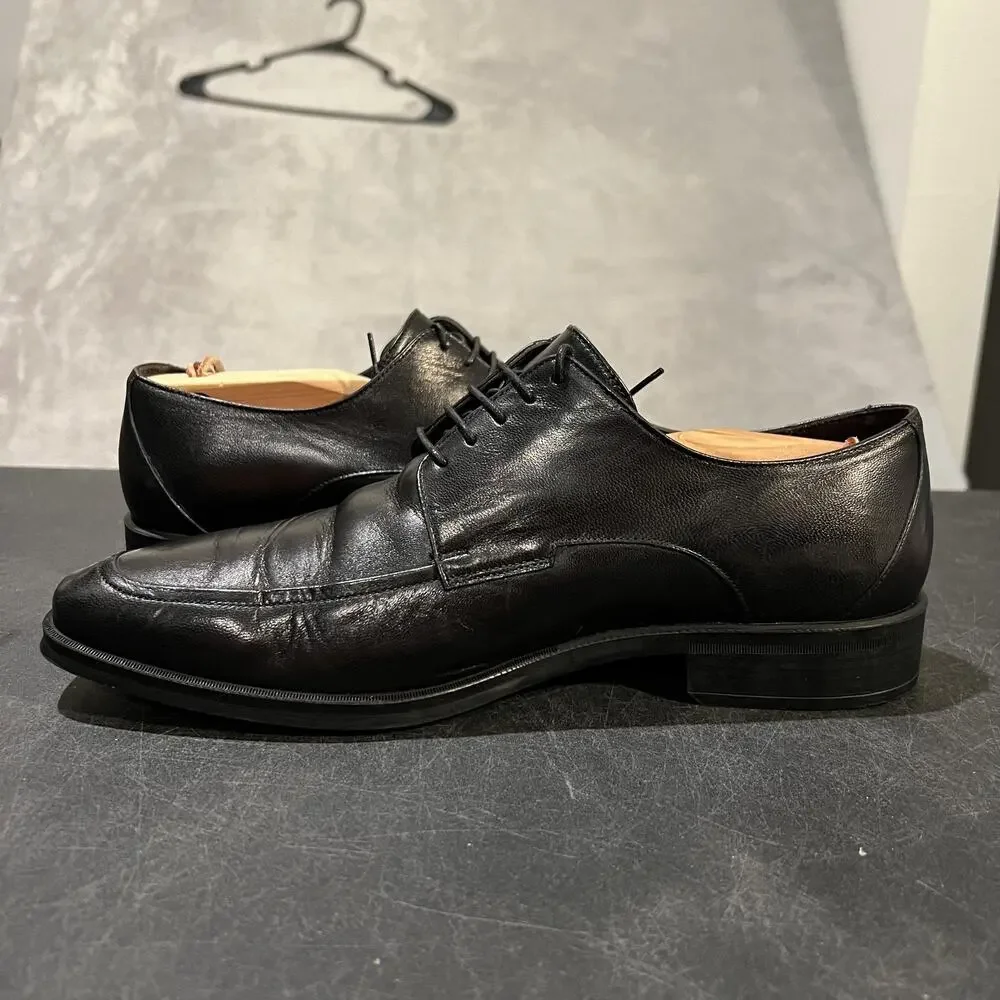 Bruno Magli Shoes Mens Size 9.5 Black Leather Oxford Dress Lace Up Made In Italy